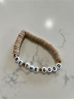 Be The Good Beige Letter Bead Bracelet
